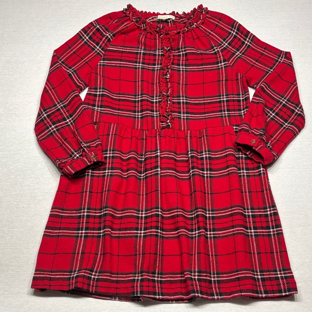 NWT Copper Key Red Plaid Long Sleeve Dress